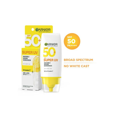 Garnier Super UV Invisible Serum Sunscreen SPF50 PA++++ - 99% Sun Damage Protection - 30ml