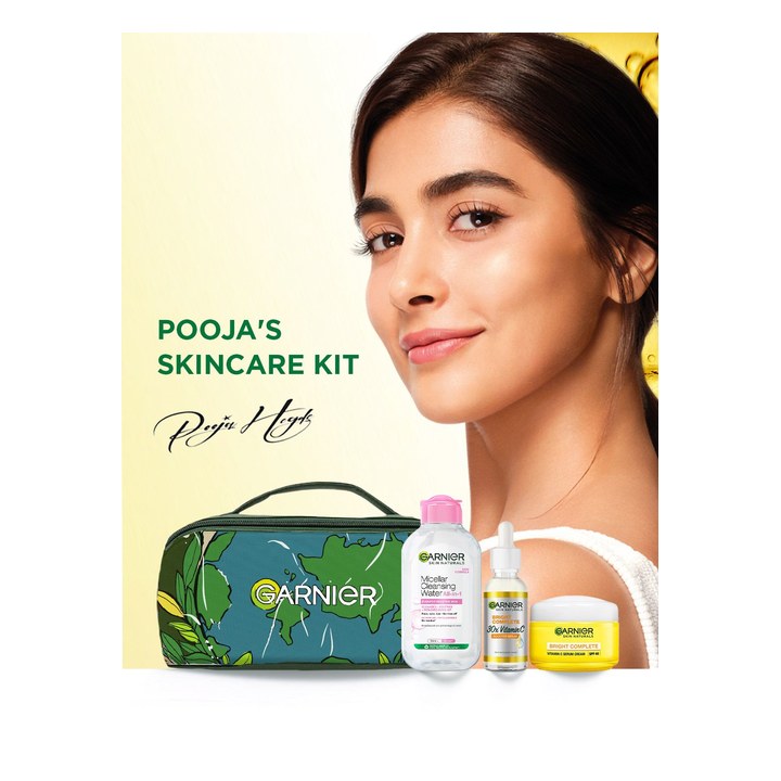 Garnier Pooja's Kit - Micellar Water 125ml + Bright Complete Serum 30ml + Day Cream 45g