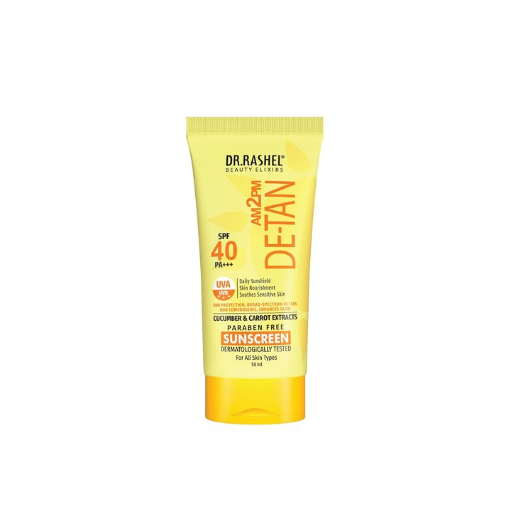 DR.RASHEL De-Tan Sunscreen SPF 40 PA+++ With CucumberFor Face & Body-50 ml
