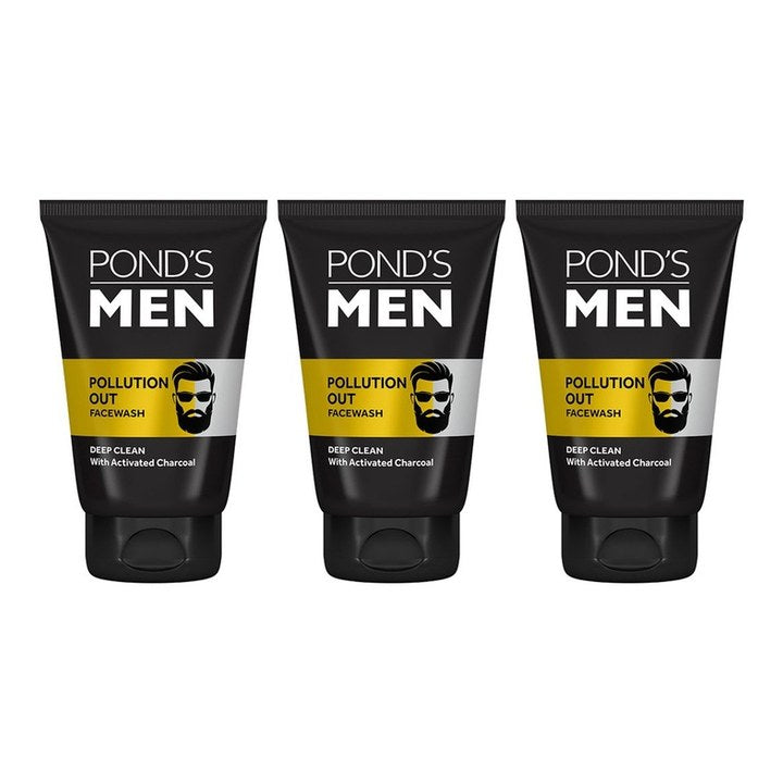 Ponds Men Set of 3 Pollution Out Deep Clean Face Wash - 100 g each