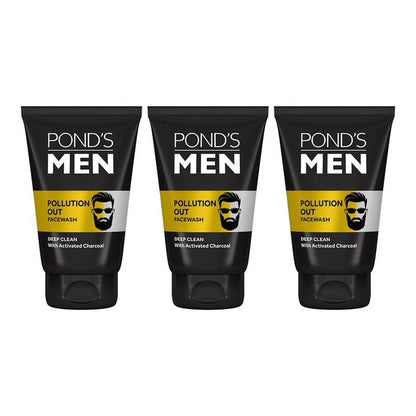 Ponds Men Set of 3 Pollution Out Deep Clean Face Wash - 100 g each