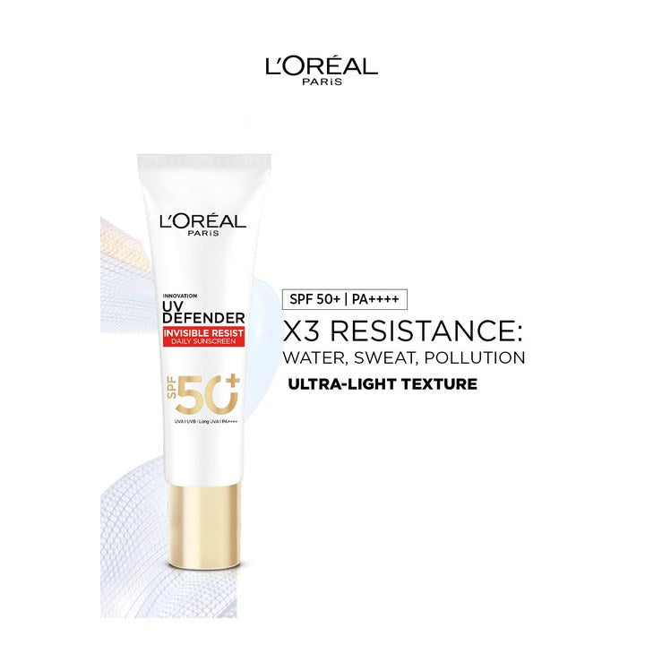 LOreal Paris UV Defender Invisible Resist Lightweight Daily Sunscreen SPF50+ PA++++ - 30ml