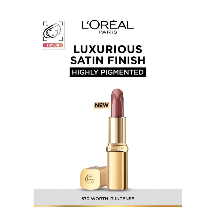 LOreal Paris Color Riche Smudge-Proof Satin Lipstick - Worth It Intense 570