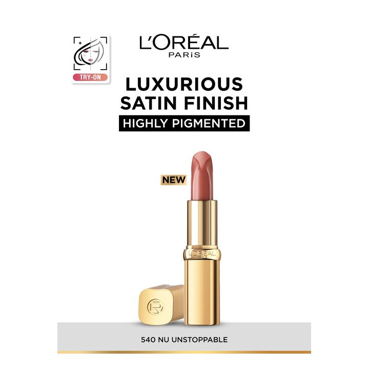 LOreal Paris Color Riche Smudge-Proof Satin Lipstick - Nu Unstoppable 540
