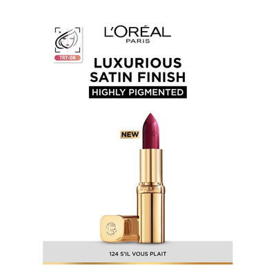 LOreal Paris Color Riche Smudge-Proof Satin Lipstick - S'il Vous Plait 124