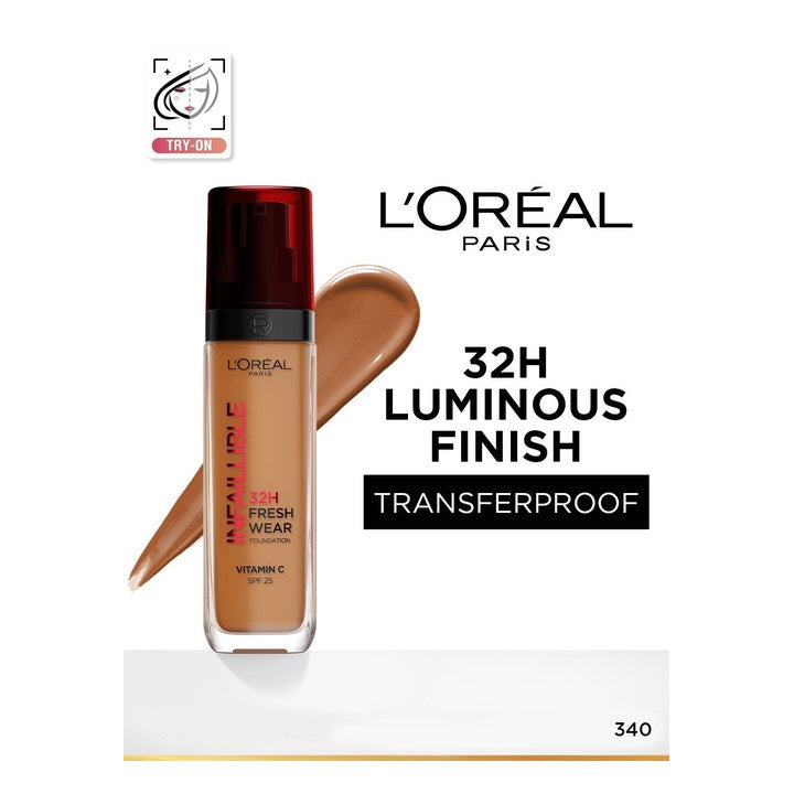 LOreal Infallible Luminous Coverage 32H Fresh Wear Foundation 30ml - 340