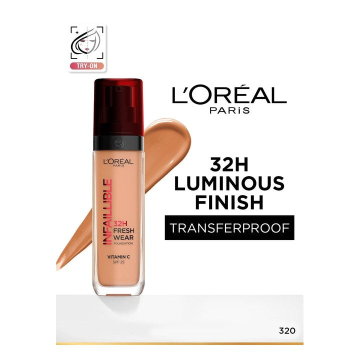 LOreal Infallible Luminous Coverage 32H Fresh Wear Foundation 30ml - 320