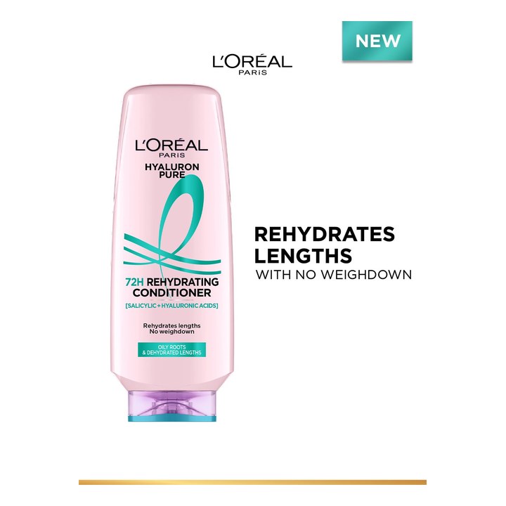 LOreal Hyaluron Pure 72H Rehydrating Conditioner For Smooth Tangle-Free Hairs - 175ml