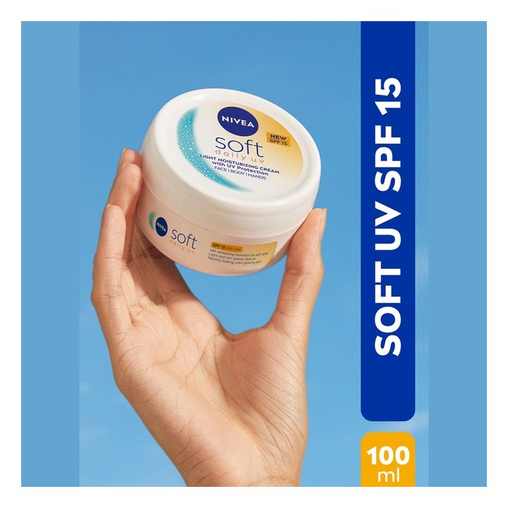 Nivea Soft Daily UV Light Moisturising Cream with SPF-15 - 100ml