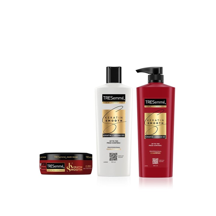 TRESemme Set of Keratin Smooth Conditioner 190ml + Hair Mask 100ml + Shampoo 580ml