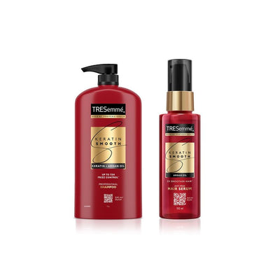 TRESemme Set of Keratin Smooth Anti-Frizz Hair Serum 100ml & Shampoo 1L