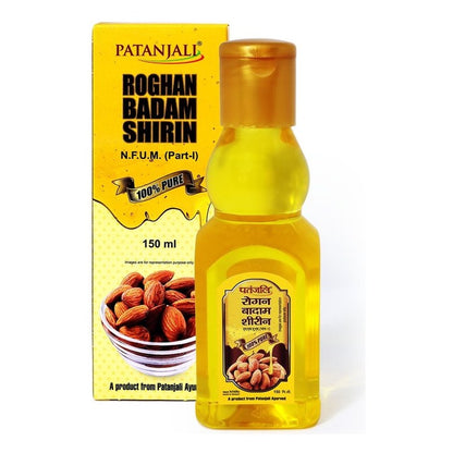 Patanjali Roghan Badam Shirin Pure Almond Oil for Hair & Skin Care - 150ml