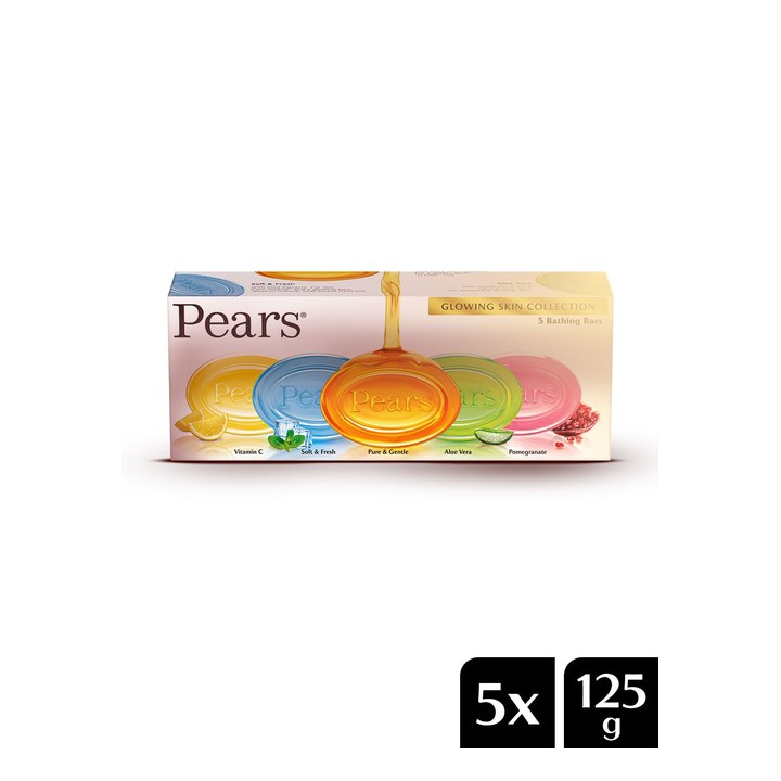 Pears Set of 5 Glowing Skin Collection Glycerin Bathing Bars - 625g