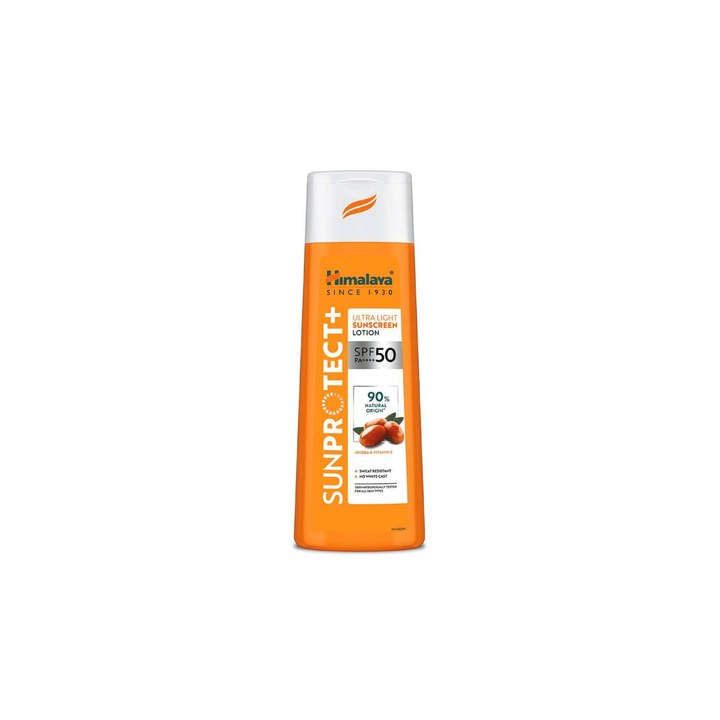 Himalaya SunProtect+ UltraLight Sunscreen Lotion with SPF50 PA++++ & No White Cast - 100ml