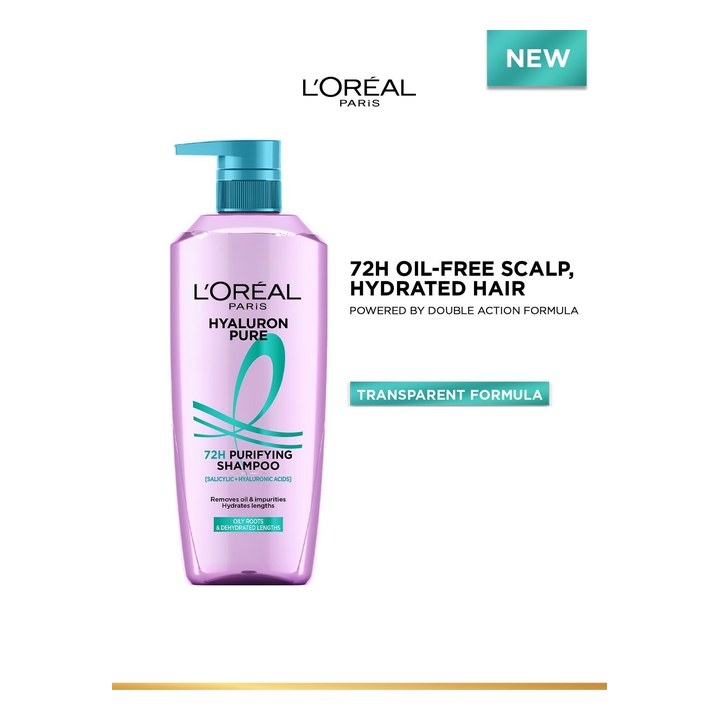 LOreal Hyaluron Pure 72H Purifying Shampoo For Oily Scalp - 1L