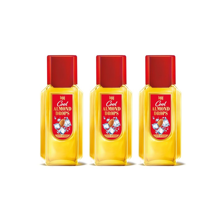 BAJAJ CONSUMER CARE Set of 3 Cool Almond Drops Hair Oil - 300 ml each