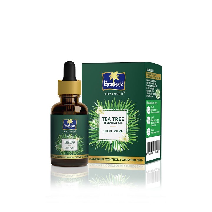 Parachute Advansed Pure Tea Tree Essential Oil for Dandruff Control & Glowing Skin - 14ml