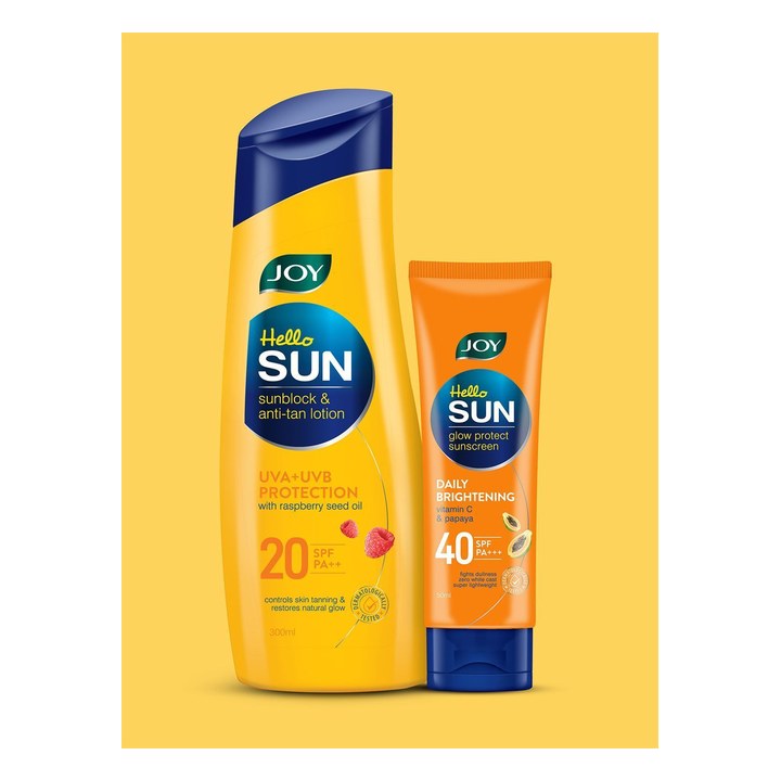 JOY Set Of 2 Daily Brightening Sunscreen SPF 40 - 50 ml & Sunscreen Lotion SPF 20 - 300 ml