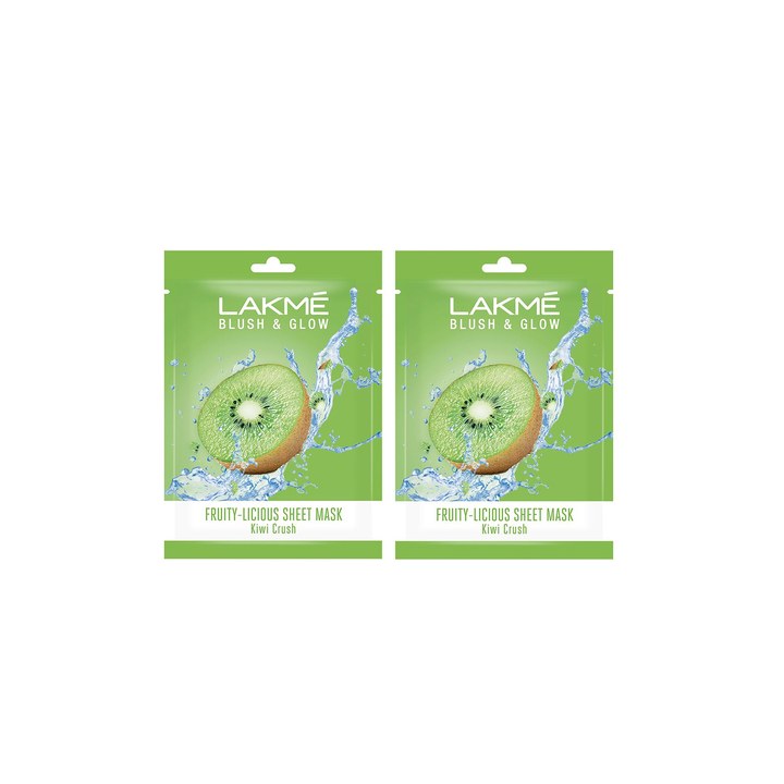 Lakme Set Of 2 Blush & Glow Kiwi Sheet Mask - 25ml Each