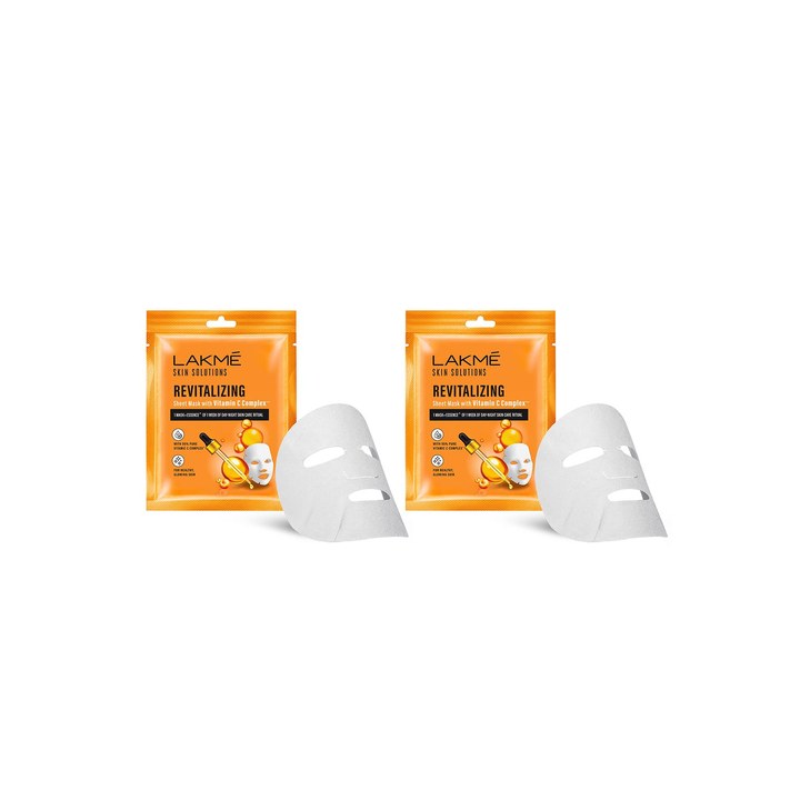 Lakme Skin Solutions Set of 2 Revitalizing Sheet Mask with Vitamin C Complex - 25 ml each