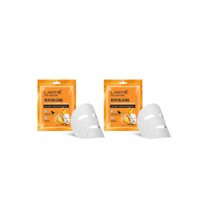 Lakme Skin Solutions Set of 2 Revitalizing Sheet Mask with Vitamin C Complex - 25 ml each
