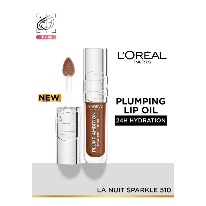 LOreal Paris Plump Ambition Hyaluron Plumping Lip Oil 5 ml - La Nuit Sparkle 510