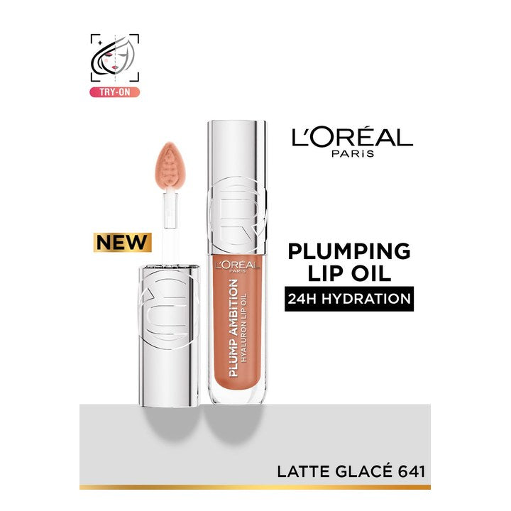 LOreal Paris Plump Ambition Hyaluron Hydration Plumping Lip Oil 5 ml - Latte Glace 641