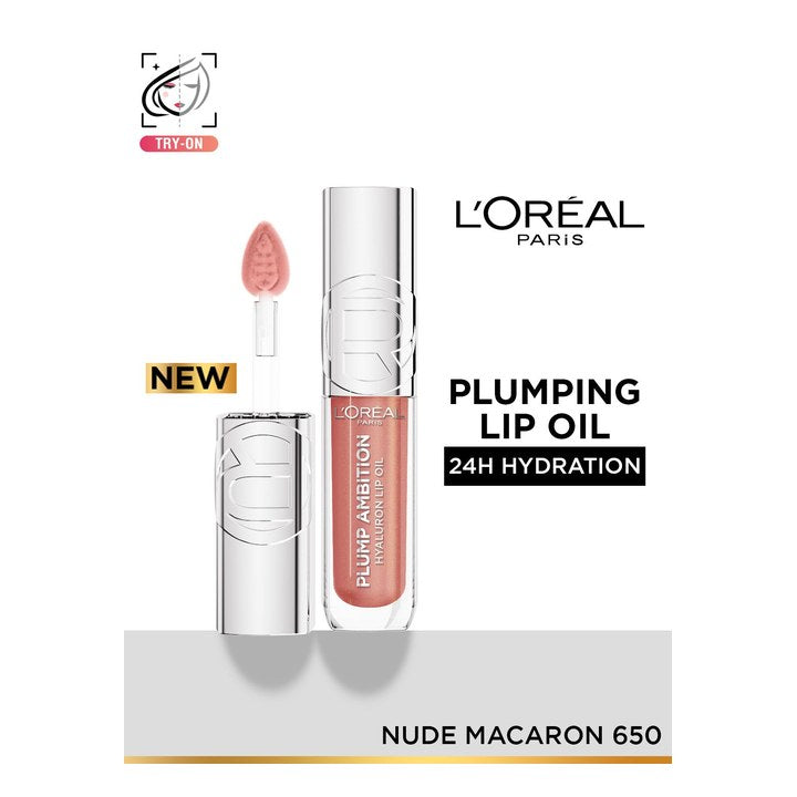 LOreal Paris Plump Ambition Hyaluron Hydration Plumping Lip Oil 5 ml - Nude Macaron 650