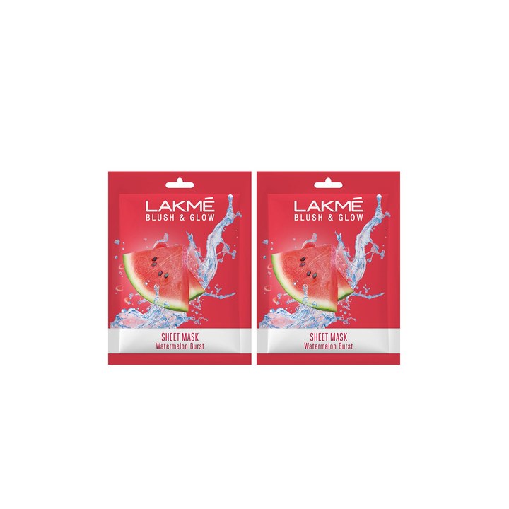 Lakme Set Of 2 Blush & Glow Watermelon Sheet Mask - 25ml