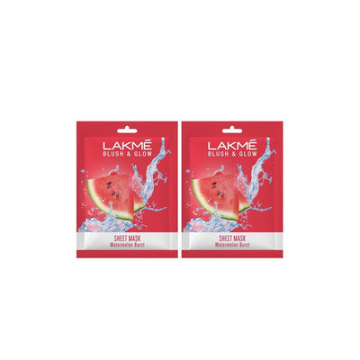 Lakme Set Of 2 Blush & Glow Watermelon Sheet Mask - 25ml