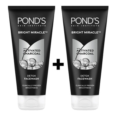 Ponds Set of 2 Bright Miracle Face Wash with Activated Charcoal - 200g each