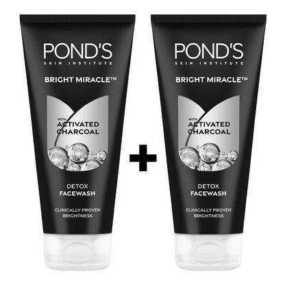 Ponds Set of 2 Bright Miracle Face Wash with Activated Charcoal - 200g each