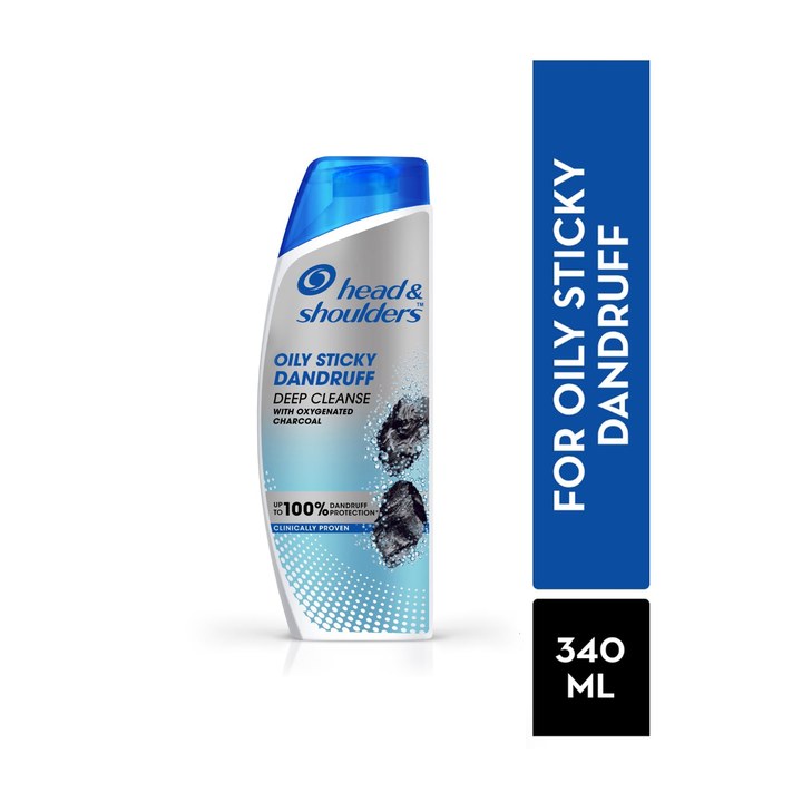 Head & Shoulders Deep Cleanse Oily Scalp Dandruff Shampoo with Oxygenated Charcoal - 340ml