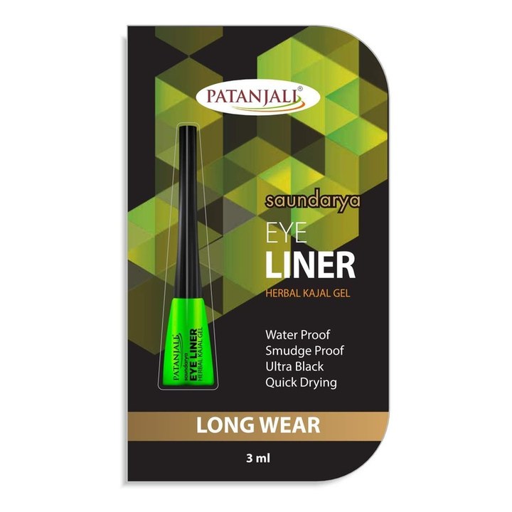 Patanjali Saundarya Long Wear Water & Smudge-Proof Eye Liner Gel 3ml - Ultra Black