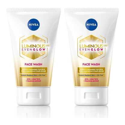 Nivea Set of 2 Luminous Even Glow Oil Free Face Wash with AHA & Aloe Vera - 100 ml each