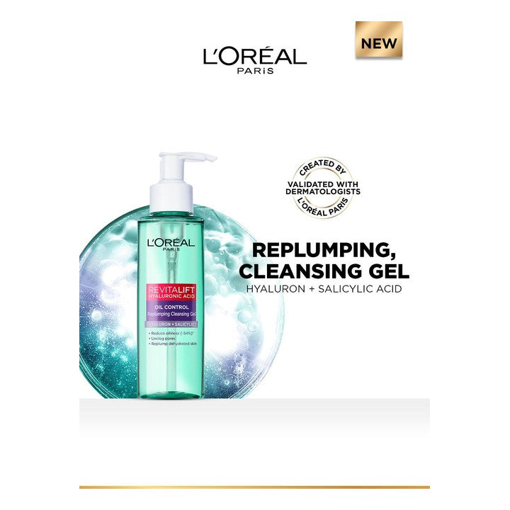 LOreal Paris Revitalift Hyaluronic Acid Oil Control Replumping Cleansing Gel - 120 ml