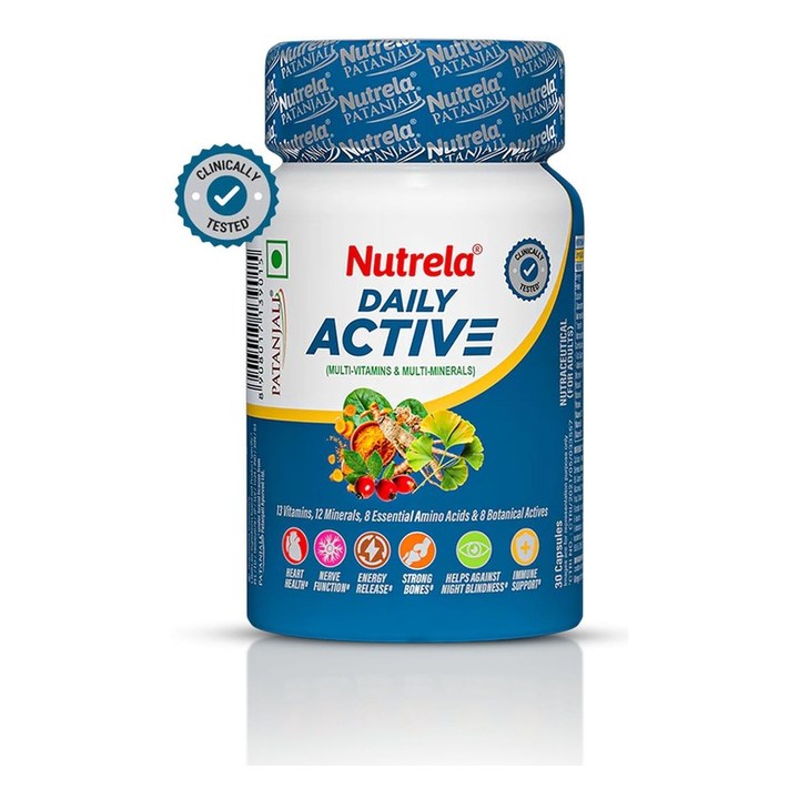 Patanjali Nutrela Daily Active Capsules with 13 Vitamins - 30 Capsules