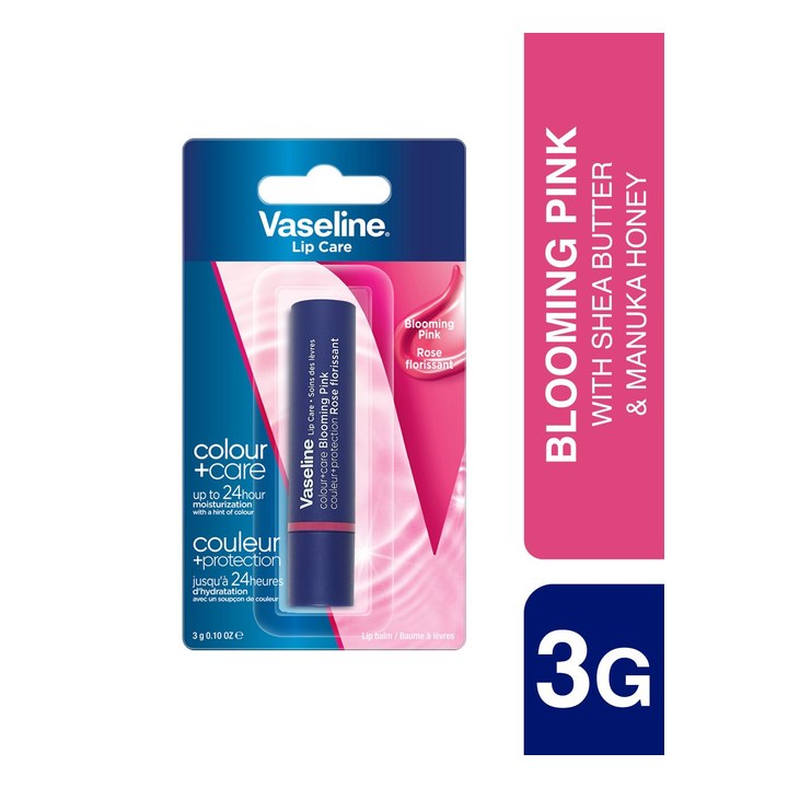 Vaseline Colour+Care Tinted Lip Balm Stick with Shea Butter 3g - Blooming Pink