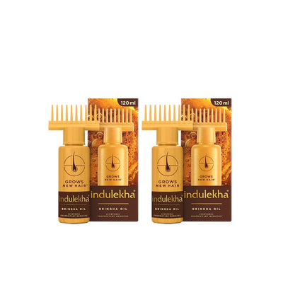 indulekha Set of 2 Bringha Hair Oil with Amla & Almond to Reduce Hair Fall - 120 ml each