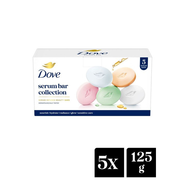 Dove Serum Bar Collection- Nourish + Radiance + Hydrate + Glow + Sensitive Care- 125g each