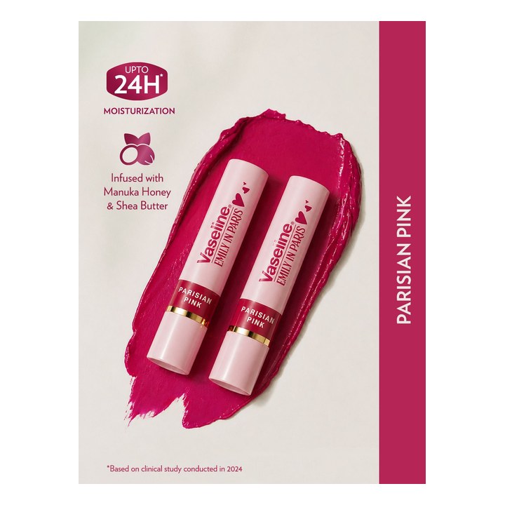 Vaseline Set of 2 Emily in Paris Limited Edition Tinted Lip Balm - Parisian Pink