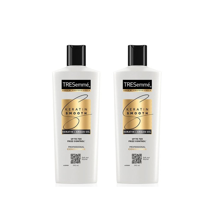 TRESemme Set of 2 Keratin Smooth Conditioner with Keratin for Straight Hair 190 ml Each