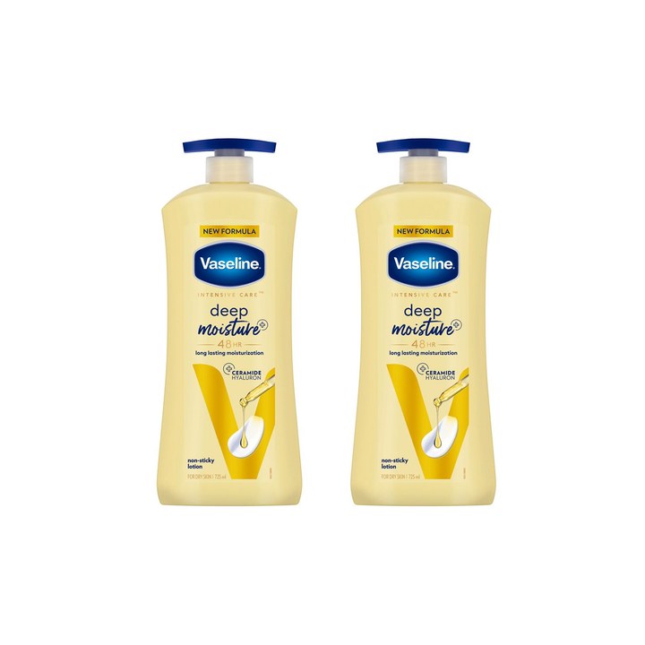 Vaseline Set of 2 Deep Moisture Body Lotion with Ceramide Hyaluron -725 ml Each