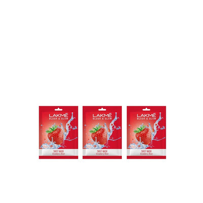 Lakme Set of 3 Blush & Glow Strawberry Sheet Mask 25 ml each