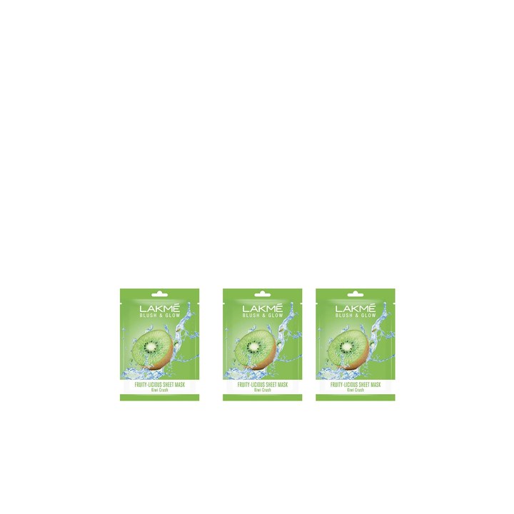 Lakme Set of 3 Blush & Glow Kiwi Sheet Mask 20 ml each