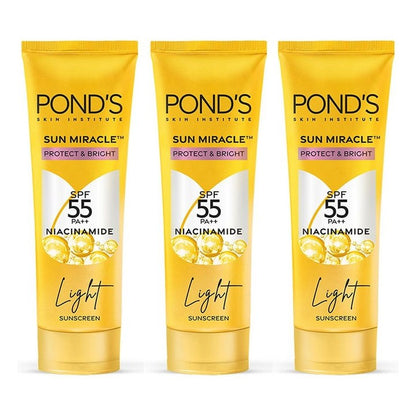Ponds Set of 3 Sun Miracle SPF 50 PA+++ Creme Gel Sunscreen with Niacinamide - 50g each