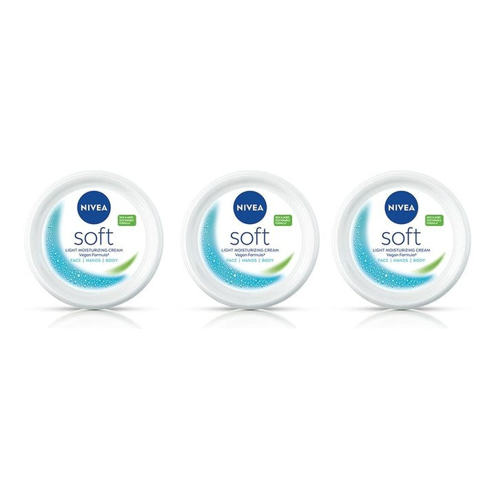 Nivea Set of 3 Soft Light Moisturizing Cream with Vitamin E & Jojoba Oil - 300 ml each