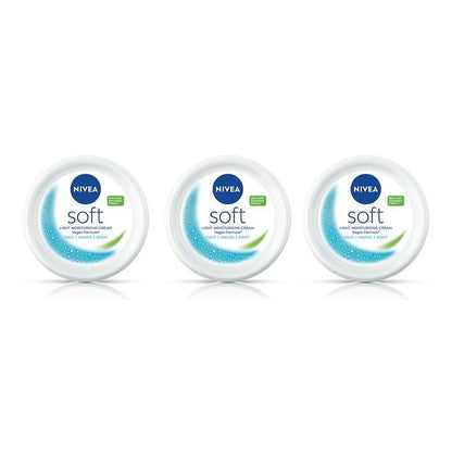 Nivea Set of 3 Soft Light Moisturizing Cream with Vitamin E & Jojoba Oil - 300 ml each