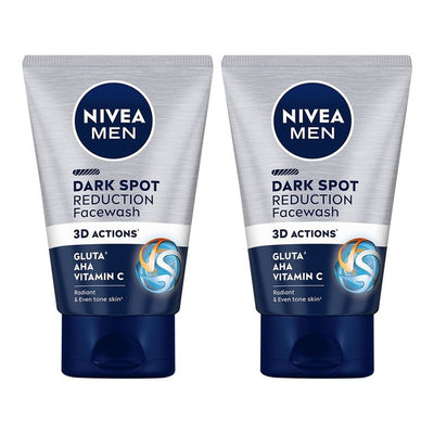 Nivea Men Set Of 2 Dark Spot Reduction Face Wash with 10X Whitening Effect - 100 g each