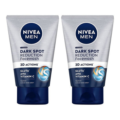 Nivea Men Set Of 2 Dark Spot Reduction Face Wash with 10X Whitening Effect - 100 g each